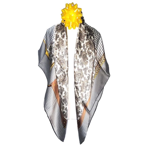 NWT Genuine 100% Mulberry Silk Satin Scarf 42"x42" Large Square Shawl 59711 - Picture 4 of 10